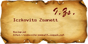 Iczkovits Zsanett névjegykártya